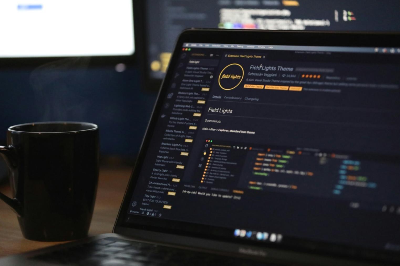 Workspace showing digital interface design process